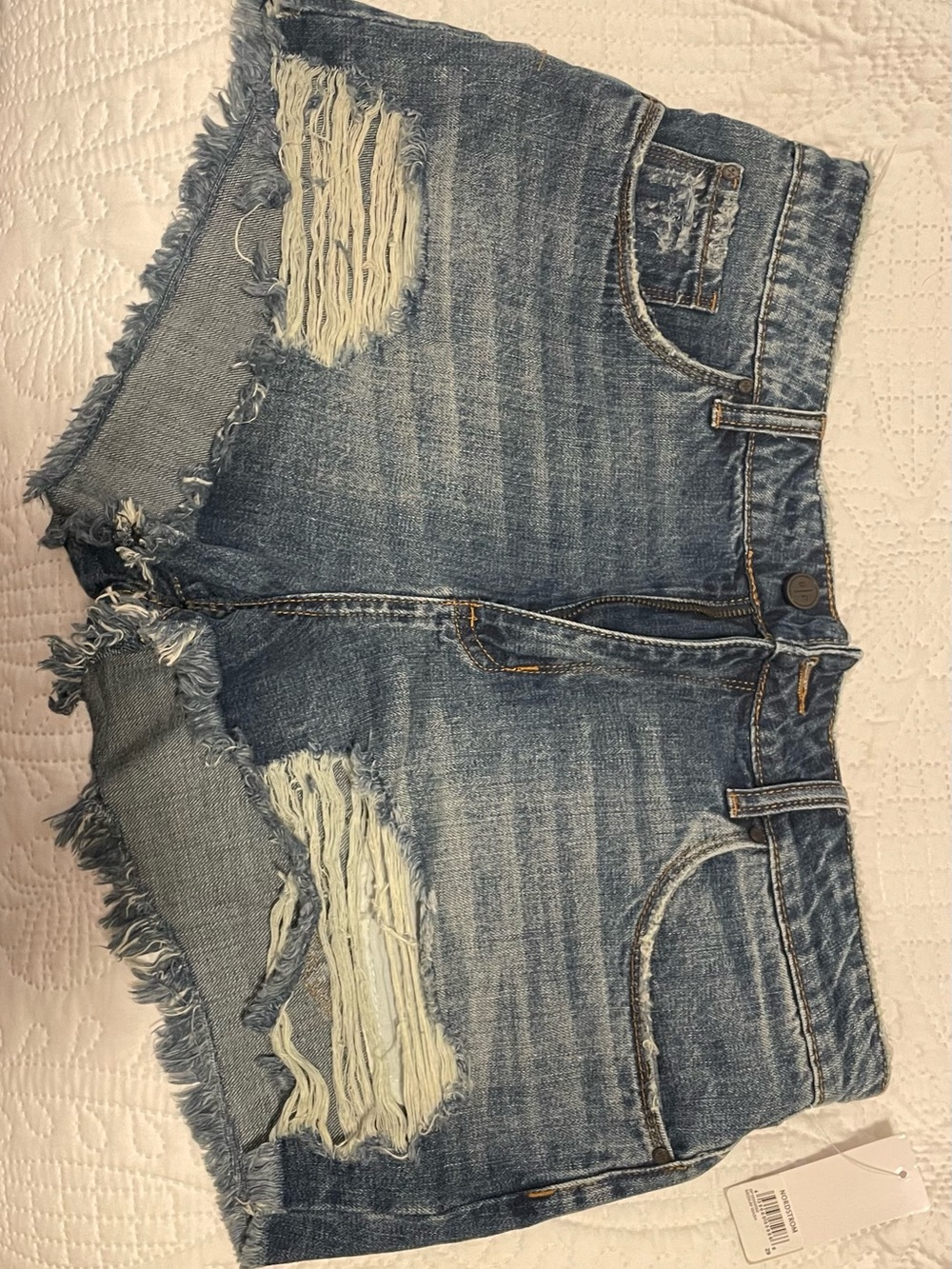 Distressed Blue Denim Women's Shorts